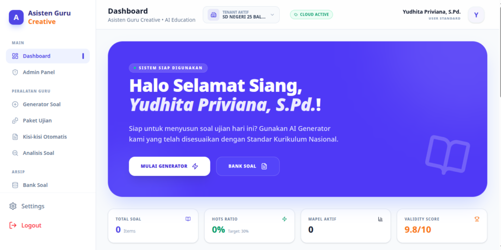 Asisten Guru Creative - AI Generate Soal